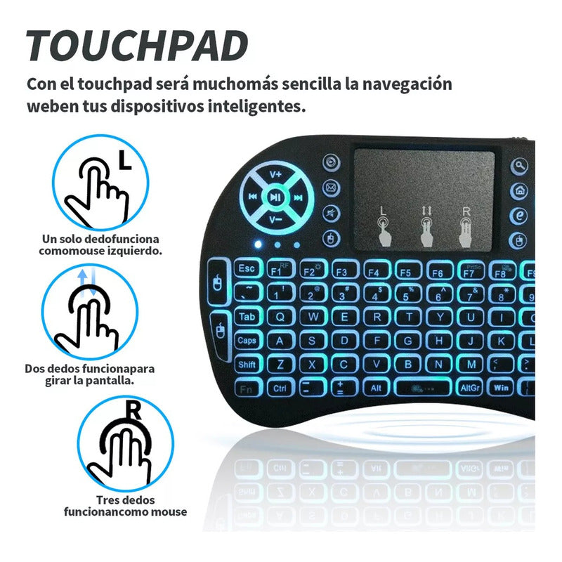 Control Remoto Inalambrico Mini Teclado Touchpad Smart Tv