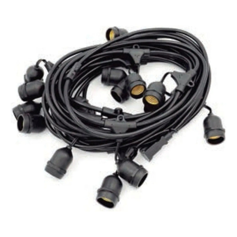 Guirnalda Luces Led Exterior-interior 5mts 10 Soquetes Color Negro