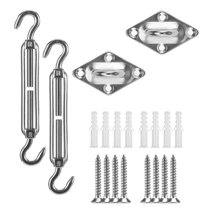 X2 Kit Anclaje Toldo Vela Tensores Tarugo Sujetadores Rombo Color Plateado Kit De Anclaje