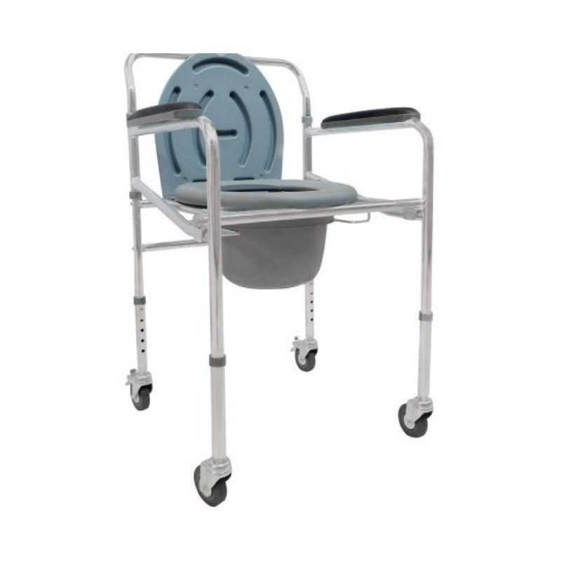 Silla Cómodo Ruedas Cromada Altura Ajustable Medimetrics