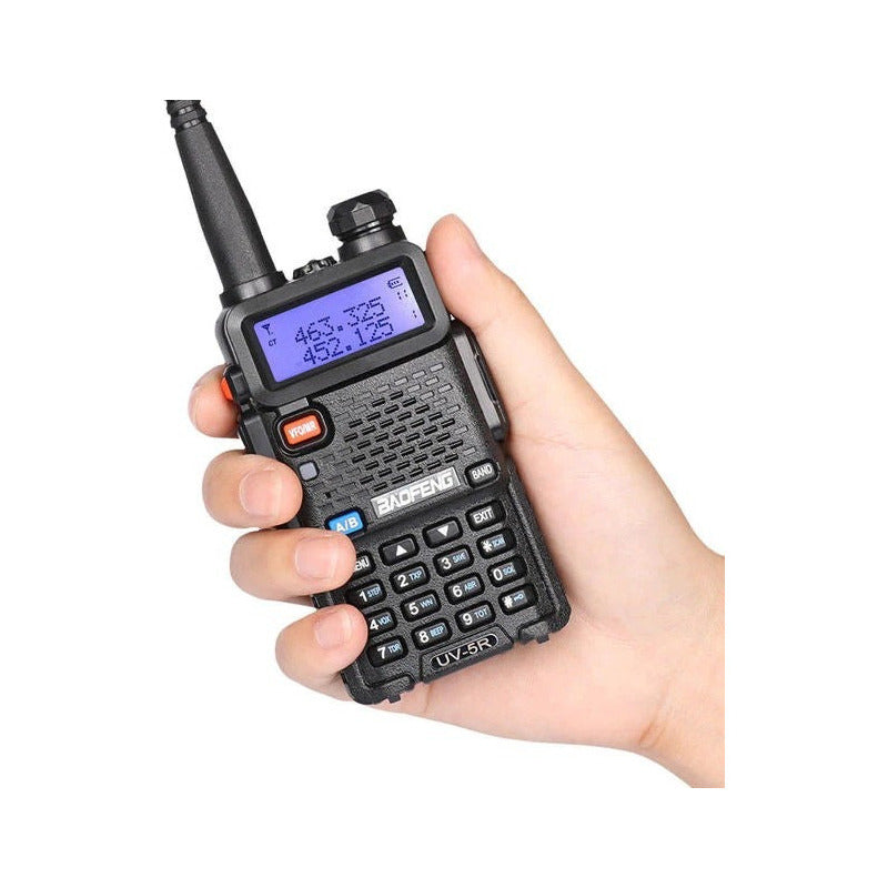 2 Radios Walkie Talkie Baofeng Uv5r Uhf/vhf 128 Canale 8km Bandas De Frecuencia 25 | 12.5khz Color Negro