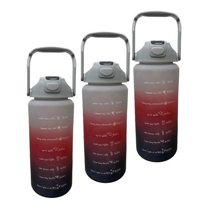 X3 Botella Deportiva Termo Agua 2 Lt Botellas Motivacionales