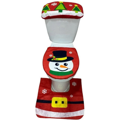 Set Fundas De Navidad Baño Decoracion Navideña Juego De Baño