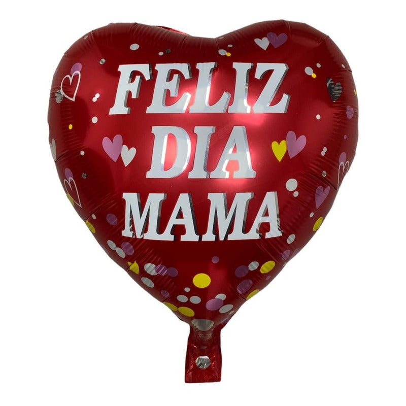 Pack X12 Globos Metalizados Feliz Dia Mama Dia De La Madre