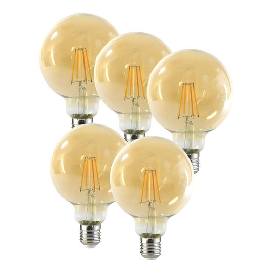 X5 Ampolleta Led E27 Filamento Ampolletas Vintage Globo 8w