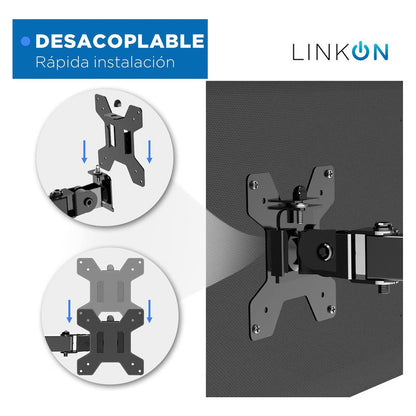 Soporte Monitor Escritorio Horizontal Doble Brazo Elevador