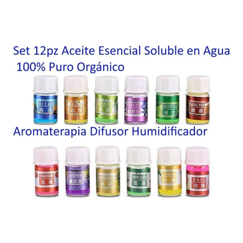 12 Esencias Aromaticas Aceite Difusor Humificador Aromaterap