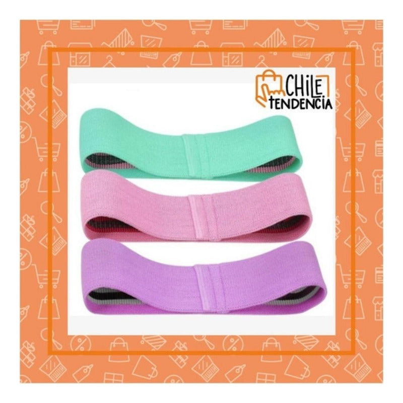 Pack Bandas Elásticas Resistencia Tela Glute Bands Set Banda Color Rosado