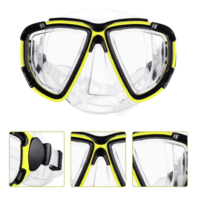 Kit Buceo Snorkel Color Amarillo Adulto Mascara Snorkel Set Mascara Buceo Lentes Snorkel Tubo Para Buceo Piscina Playa Lentes Para Nadar Snorkel Gafas De Buceo Snorkel Qatarshop