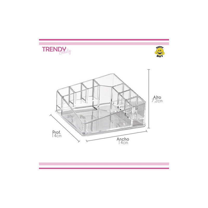 Organizador Acrilico Porta Cosméticos + Maquillaje Compacto