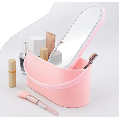 Cosmetiquero Con Espejo Led Organizador Cosmetico Maquillaje