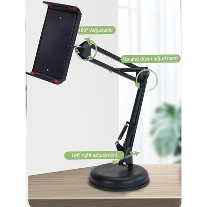 Porta Celular Escritorio Eoland Pedestal Soporte De Celular Con Brazo Giratorio 360° Grados Soporte Brazo Zigzag Con Pedestal Para Tablet Y Celular