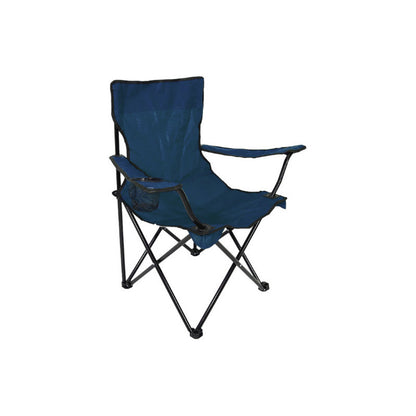 Silla Plegable Exteriores Camping Playa Con Funda Portavasos Color Azul Marino