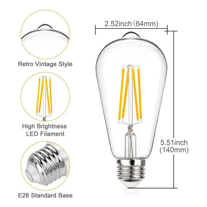 Ampolletas Vintage Led E27 Ampolleta Edison Retro Vintage 4w Color De La Luz Amarilla / Ampolleta Vintage Led Luz Calida 4w (st64) - 101422