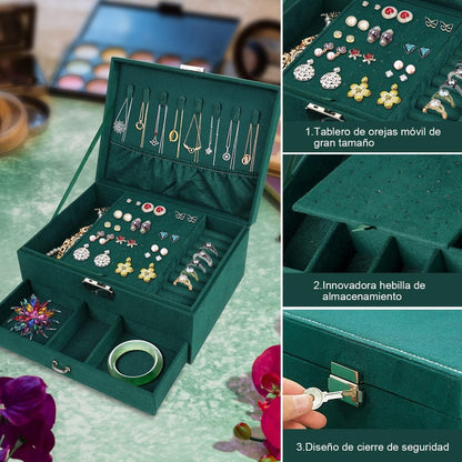 Caja Organizador Para Joyas Collares Y Anillos Joyero