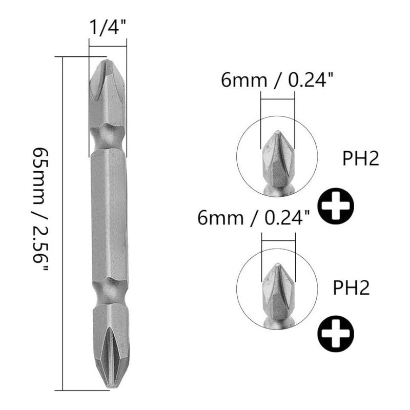 20x Punta Magnetica Set Puntas Impacto Punta Destornillador