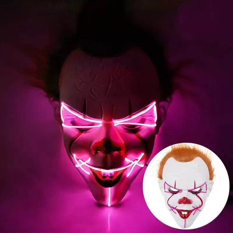 Mascara Terror Halloween Payaso It Luz Cosplay Pennywise