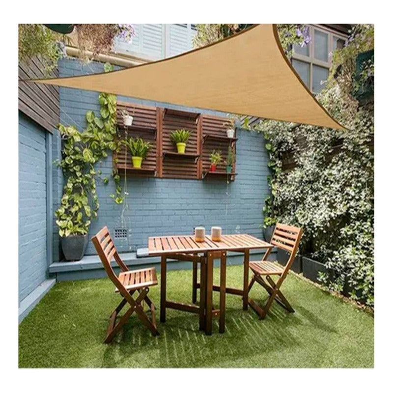 Toldo Vela Sombra Triangular 3.5x3.5x3.5 Metros Filtro Uv Color Beige