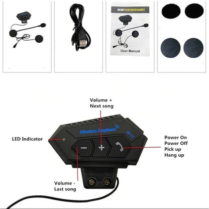 Audifono Casco Moto Auriculares Bluetooth Llamada Mp3 Motos