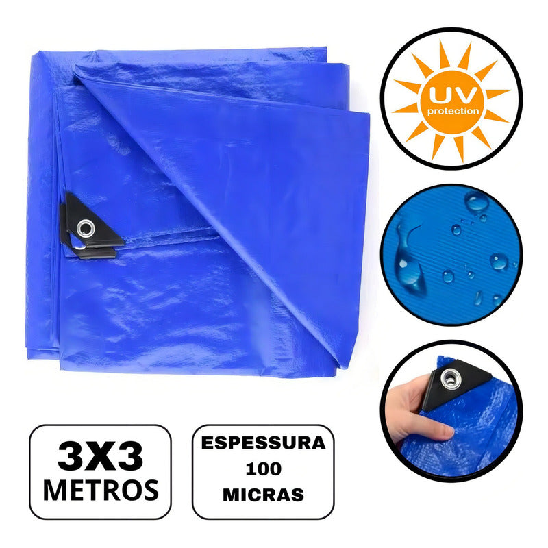 Lona De Arranque Uv Impermeable De 3 X 3 M, Multiusos, 75 G/m²