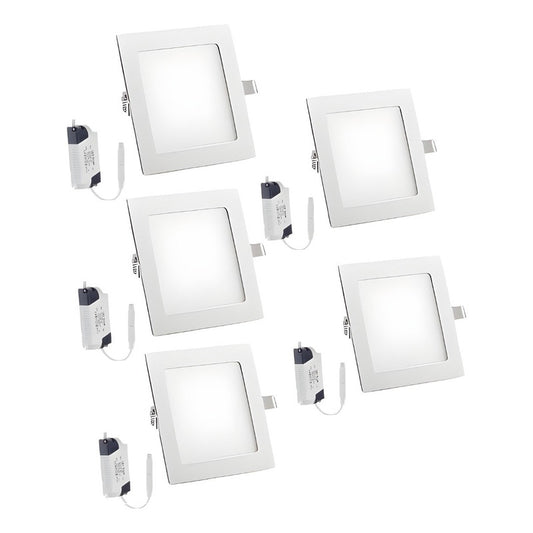 Pack X5 Foco Plafon Techo Lampara Cocina Led Embutidos 18w