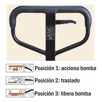 Transpaleta Manual Apilador Hidraulico De 2 Toneladas 685mm