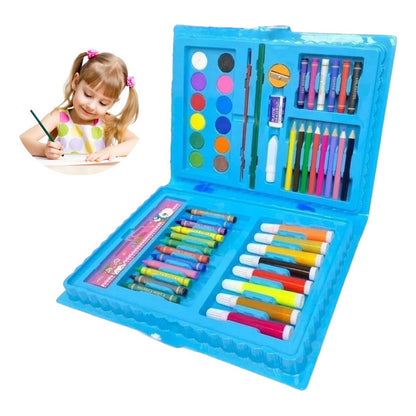 Set Arte 68 Pcs Para Pintar Maleta Azul De Colores Lapices Eoland Set Arte Plumon Blanco Maleta De Colores Para Pintar Lapiz De Colores Plumones Para Pintar