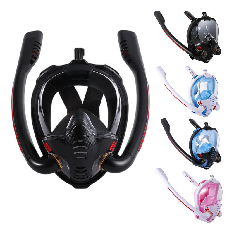 Mascara De Buceo Antiniebla Doble Snorkel Buceo Con Soporte