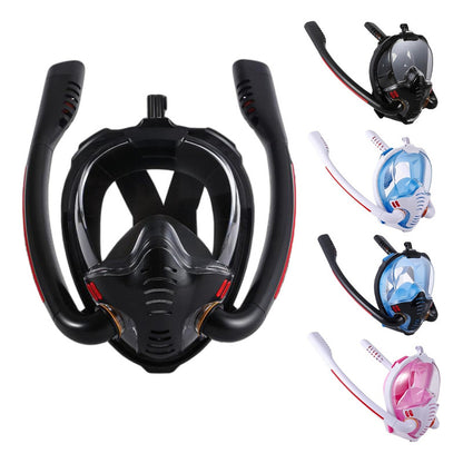 Mascara Snorkel De Buceo Doble Con Soporte Gopro Talla L Xl Color Negro