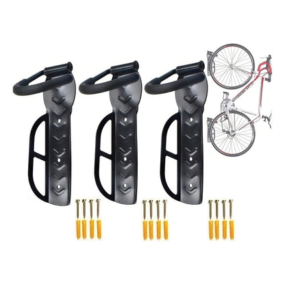 Dilitools Kit Con 3 Soportes Gancho Para Colgar Bicicletas A La Pared Color Negro