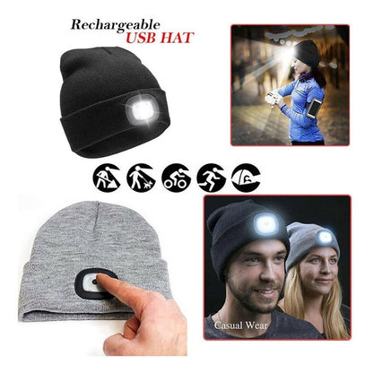 Gorros De Lana Hombre Mujer Gorro Invierno Luz Led Trekking