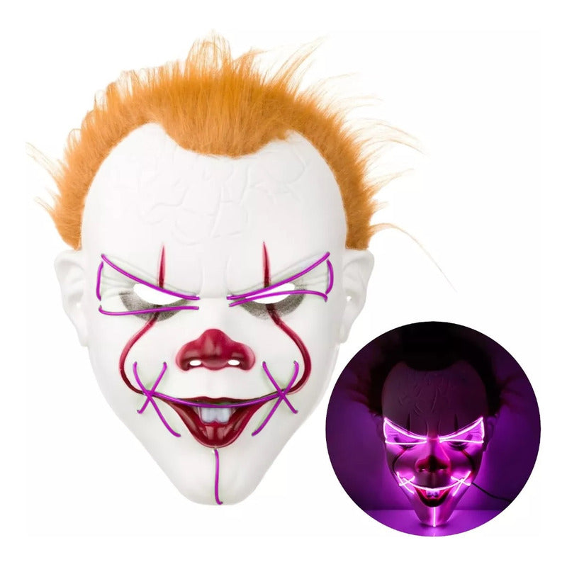 Mascara Terror Halloween Payaso It Luz Cosplay Pennywise