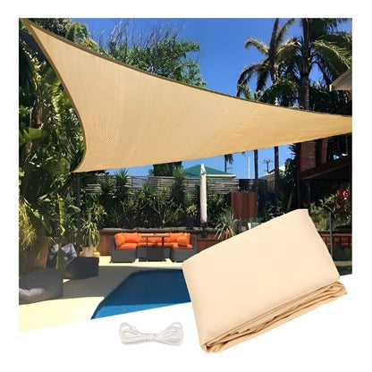 Toldo Vela Triangular Lonas Telas Toldos Sombra 5x5x5 Color Beige Rorostore Protector Uv Tapa Sol Invierno