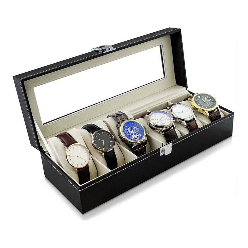 Caja Organizador Relojes Exhibidor 6u Reloj Porta Reloj 1479