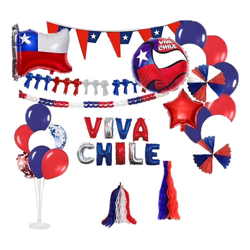 Globos Metalizados Decoracion Globos Fiestas Patrias 40cm Decoraciones Adornos Fechas Patrias Globo Metalico Viva Chile Qatarshop