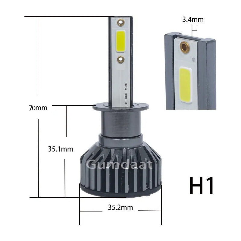 X2 Lámpara H1 Led Turbo 6000-6500k 12v 200w Mini F10 Luz Led