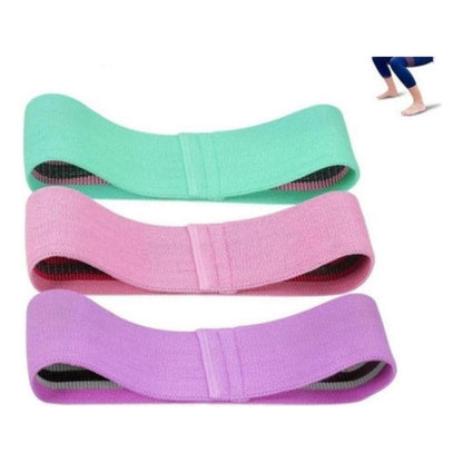 Pack Bandas Elásticas Resistencia Tela Glute Bands Set Banda Color Rosado