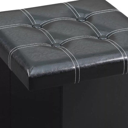 Banqueta Baul Puff Organizador Negro 38x38 Sofa Puff Asiento Plegable Baul Organizador Pouf Sillon Taburete  Pouf Plegable Qatarshop  Puff Silla Asiento Organizador Plegable