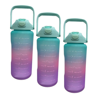 X3 Botella Deportiva Termo Agua 2 Lt Botellas Motivacionales