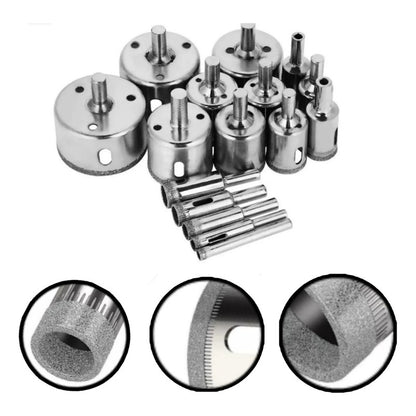 Kit Broca 16 Piezas Diamantada Brocas Copa Ceramica Vidrio