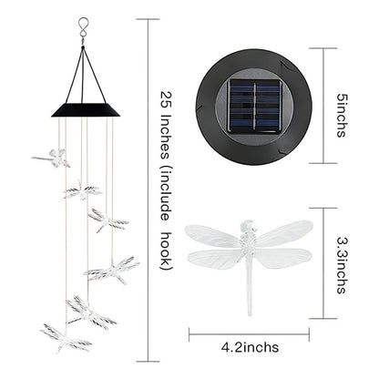 Lamparas De Techo Solar Led Campana De Viento Modernas Rgb Color Amarillo / Lapara Techo Lamparas Campana Viento Libelula - 101210 (nl-7801)