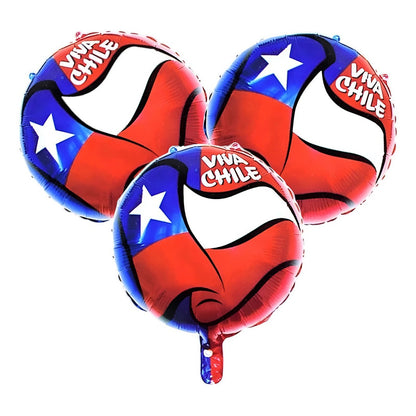 X3 Globos Decoracion Fiestas Patrias Globos Metalicos 45cm