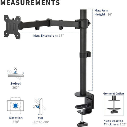 Soporte Monitor Base Para Escritorio Brazo Monitor 15 - 30