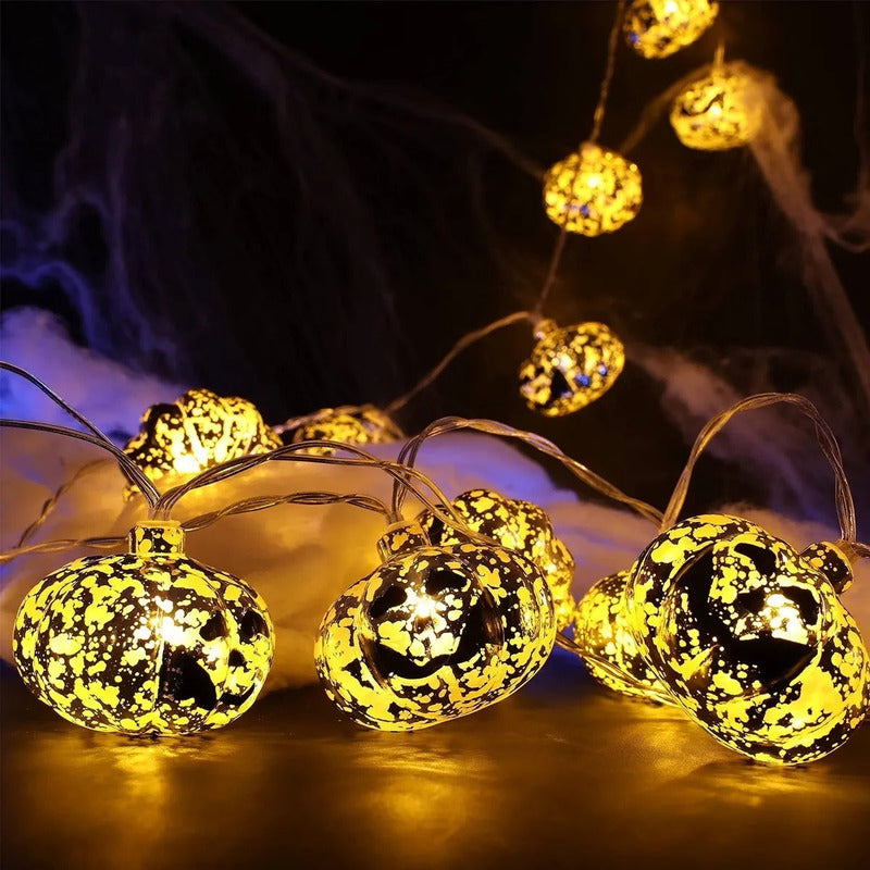 Pack X3 Calabazas De Halloween Luces 2m Luz Led Guirnalda Color De Las Luces Amarillo