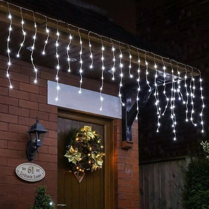 Cascada Luces Led Guirnalda Luces Exterior Luz Navidad 4m