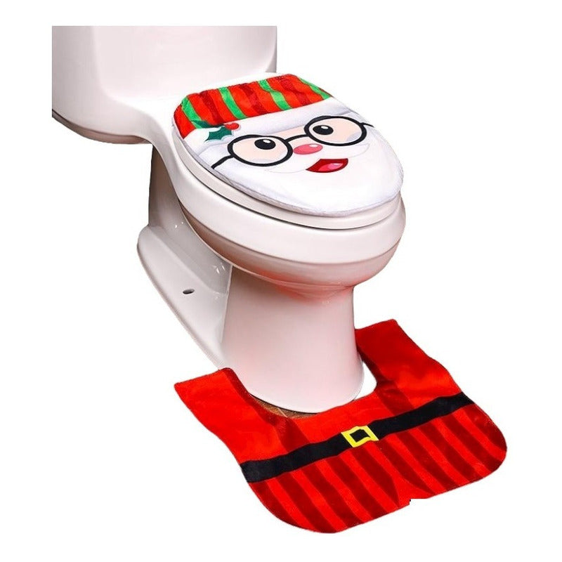 Fundas De Navidad Set Juego De Baño Decoracion Navideña 2pzs