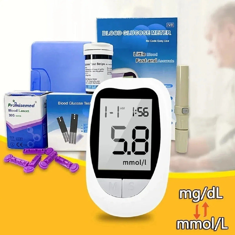 Medidor De Glicemia Glucometro Digital +50 Cintas Glucometro