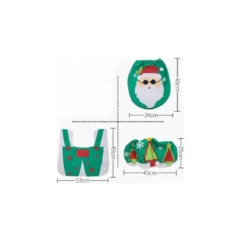 Set Fundas De Navidad Baño Decoracion Juego De Baño Navideña