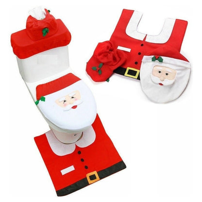 Set Fundas De Navidad Baño Decoracion Navideña Juego De Baño