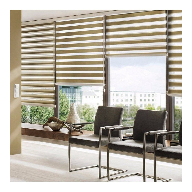 Cortinas Roller Duo Dia Noche Cortina Blackout 100x200 Beige